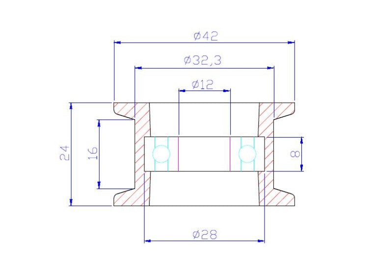 Edgebander - Guide Belt Roller 12*42*23mm