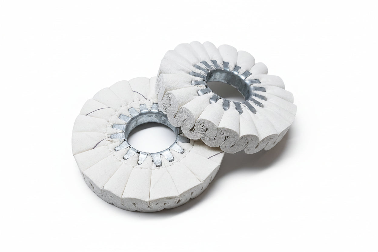 Edgebander-Buffing Pad with round metal ring - id50/od150/t20mm