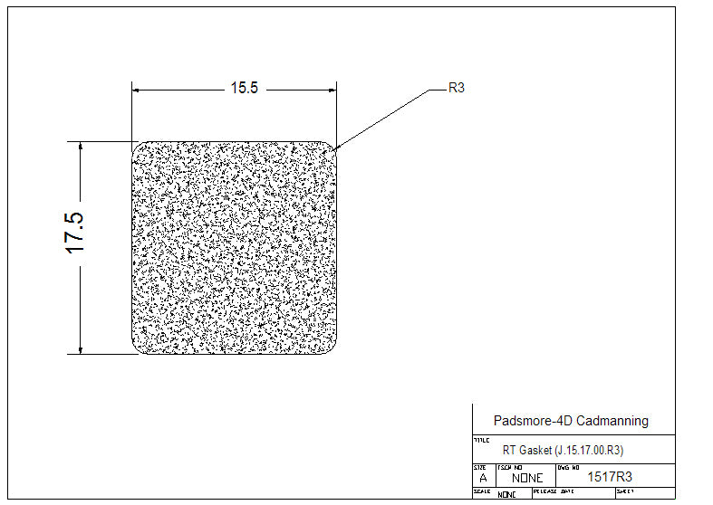 CNC - Sponge Square Gasket 15*17mm