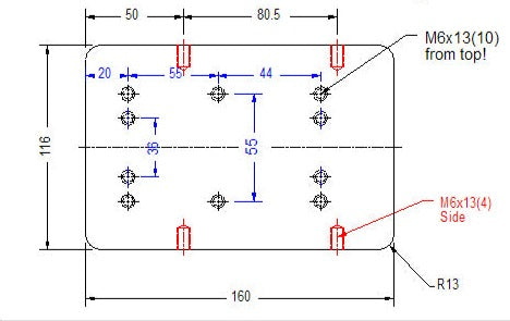 CNC-Universal Base for circuit system 116*160-21mm Height (Fixed)