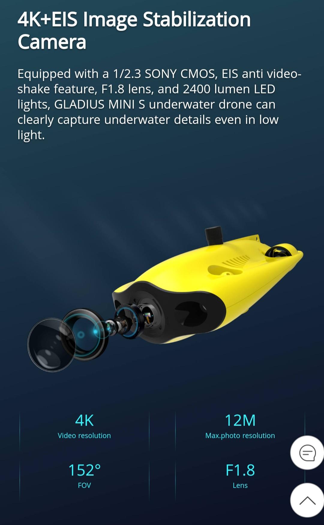 Chasing Underwater Drone - Mini S Combo 200 (Refurbished)