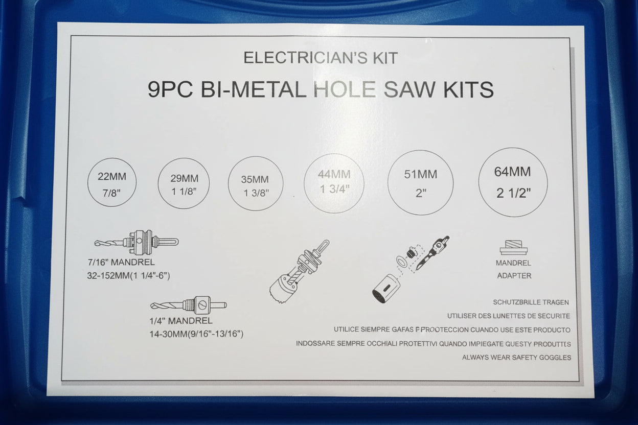 Tool - Bi Metal Hole Saw Kit 6pcs