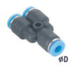 Tool - Pneumatic 3 Way Union Tee Quick Fitting 6mm