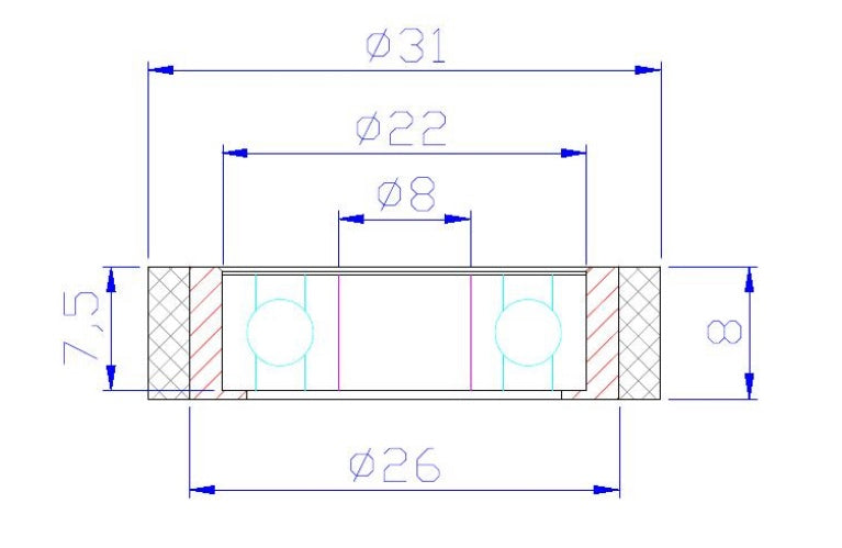 Edgebander - Guide Rubber Roller 8*32*8mm (Homag)