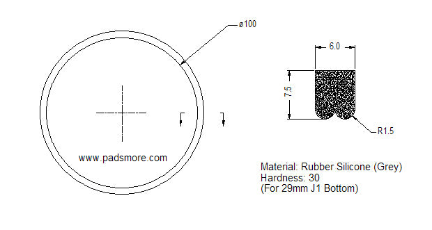 CNC - Rubber Seamless Seal 120*22mm - M Type