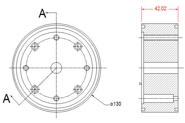 CNC - HD PVC Round Adaptor Plate 130*130 - 42mm Height