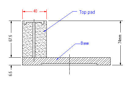 CNC Suction Pad for Biesse machines 132*40-74mm Height