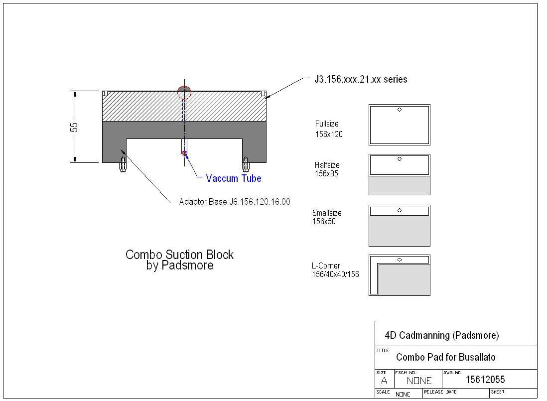 Adaptor Plate for Busellato 156*120*34mm  -Aluminium