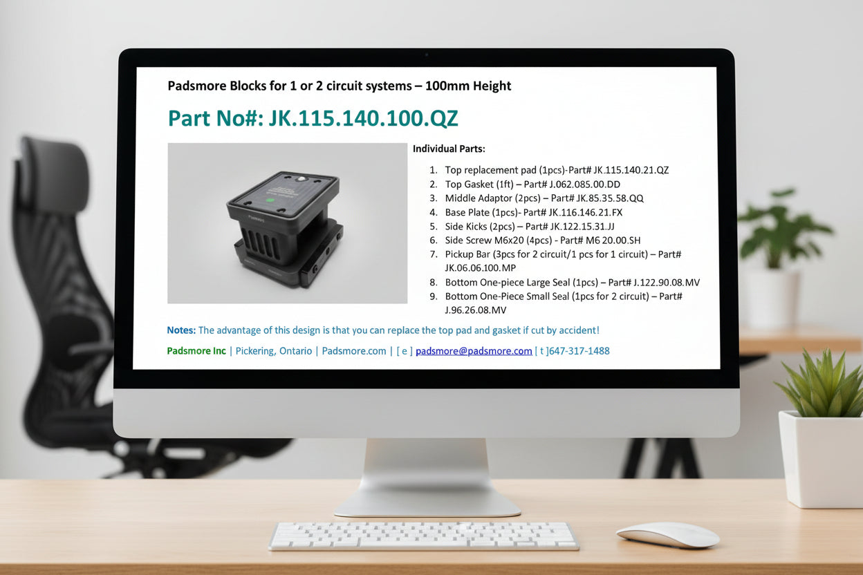 CNC Suction Blocks for circuit systems 115*140 - 100mm height (Fixed)
