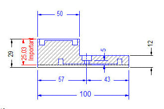CNC - Top Pad 132*50 - 25/29mm height