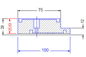 CNC - Top Pad 132*75 - 25/29mm height