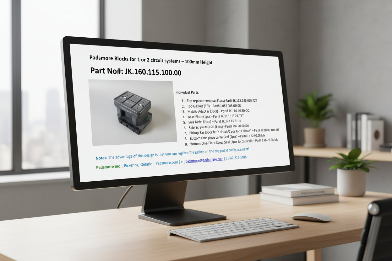 CNC Suction Blocks for circuit systems 115*160 - 100mm height (Fixed)