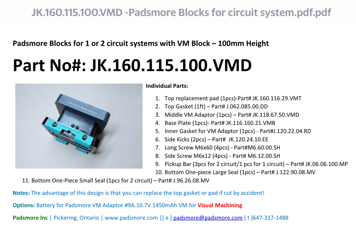 CNC-Fullsize Block for circuit system 115*160-100mm Height with light (VM Style)