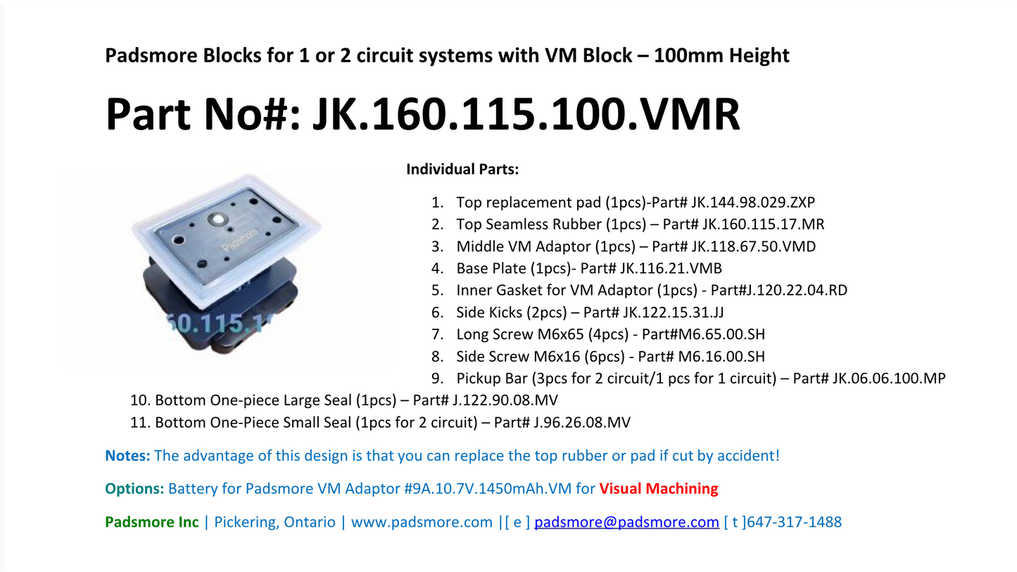 CNC-Large Rubber Block for circuit system 115*160-100mm Height with light (VM Style)