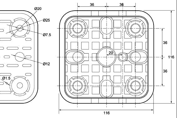 CNC - Rubber Pad 116*116mm