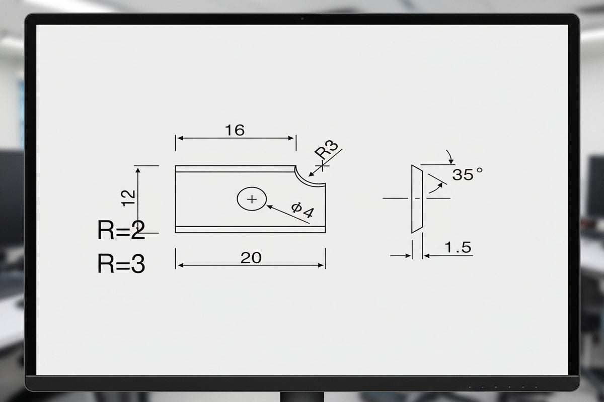 Edgebander - Insert 20*12*1.5mm R3 Left Hand