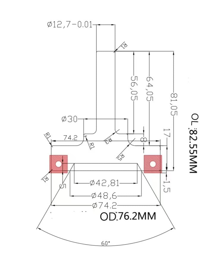 Tool - Insert Carbide Cutter for spoilboard surfacing - 1/2"/76mm