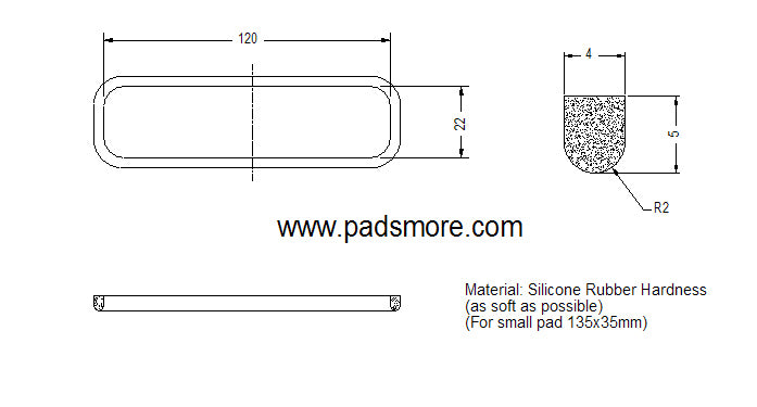 CNC - Rubber Seamless Seal 120*22mm - D Type 4.1*5.2mm