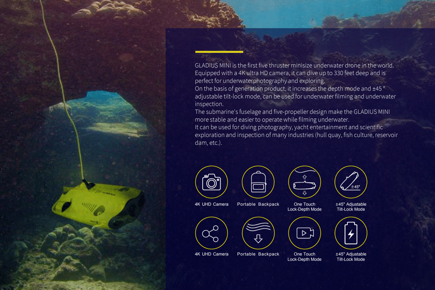 Chasing Underwater Drone - Mini 100 Retail Package (Refurbished)
